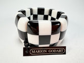 Marion Godart - Monochrome "Echiquier" Black & White Elasticated Resin Bracelet