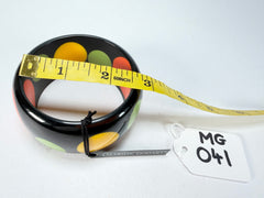Marion Godart - BSX "Motif à Pois" Black & Mix Colours Solid Round 3.4cm Bangle