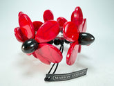 Marion Godart - Floral "Grand Pétale x Fragmental" Red Flower Elasticated Resin Bracelet
