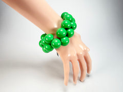 Marion Godart - Grapes "Poignée" Bright Green Large Cluster Elasticated Resin Bracelet