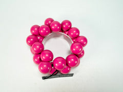 Marion Godart - Grapes "Poignée" Hot Pink Large Cluster Elasticated Resin Bracelet
