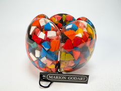 Marion Godart - Confetti "Cinq Pièces" Black + Summer Mix Elasticated Resin Bracelet