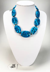 Marion Godart - Confetti "Forme Ovale" Blue Mix Resin Necklace