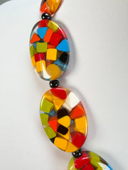 Marion Godart - Confetti "Forme Ovale" Black + Summer Mix Resin Necklace