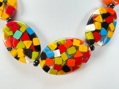 Marion Godart - Confetti "Forme Ovale" Black + Summer Mix Resin Necklace