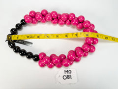 Marion Godart - Grapes "Poignée" Hot Pink Large Cluster Resin Necklace