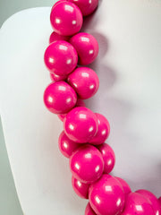 Marion Godart - Grapes "Poignée" Hot Pink Large Cluster Resin Necklace