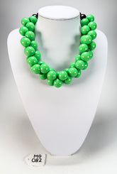 Marion Godart - Grapes "Poignée" Bright Green Large Cluster Resin Necklace