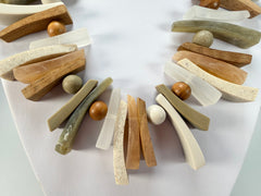 Marion Godart - Natural "Bois Flotté" Earth Tones Resin Necklace