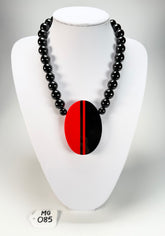Marion Godart - Monochrome "Lumière Contre Ténèbres" Large Pendant Resin Necklace