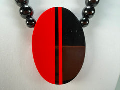 Marion Godart - Monochrome "Lumière Contre Ténèbres" Large Pendant Resin Necklace