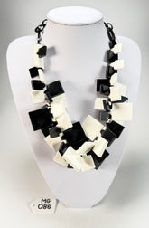 Marion Godart - Monochrome "Draps Tombés" Black & White Resin Necklace