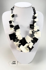 Marion Godart - Monochrome "Draps Tombés" Black & White Resin Necklace