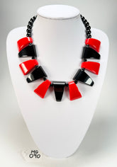 Marion Godart - BSX "Morceaux De Drapeau" Red & Black Resin Necklace