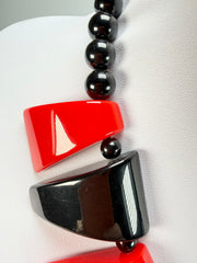 Marion Godart - BSX "Morceaux De Drapeau" Red & Black Resin Necklace