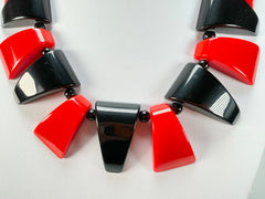 Marion Godart - BSX "Morceaux De Drapeau" Red & Black Resin Necklace
