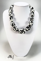 Marion Godart - Confetti "Tonneau Roulant" Black & White Resin Necklace