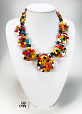 Marion Godart - Confetti "Bouclier" Black + Summer Mix Resin Necklace