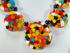 Marion Godart - Confetti "Bouclier" Black + Summer Mix Resin Necklace