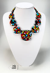 Marion Godart - Confetti "Bouclier" Art-Deco Mix Resin Necklace