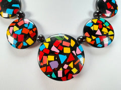 Marion Godart - Confetti "Bouclier" Art-Deco Mix Resin Necklace