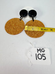 Marion Godart - Sparkle "Disques" Gold Shimmer Resin Clip On Earrings