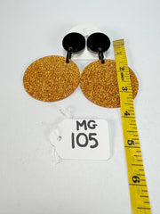 Marion Godart - Sparkle "Disques" Gold Shimmer Resin Clip On Earrings