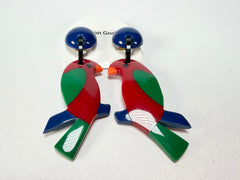 Marion Godart - Natural "Toucan" Resin Clip On Earrings
