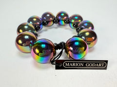 Marion Godart - Grapes "Fruité" Iridescent Elasticated Resin Bracelet