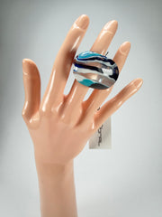 Sobral - Onda Azul "Mares" Blue Resin Ring ( 005417 ) - Size UK R / US 9