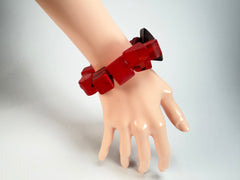 Sobral - Indiana "Vermelho" Red Mix Elasticated Resin Bracelet ( 000210 )