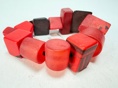 Sobral - Indiana "Vermelho" Red Mix Elasticated Resin Bracelet ( 000210 )