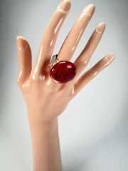 Sobral - Roses "Dukat" Resin Ring ( 004562 ) - Size UK P / US 7.5