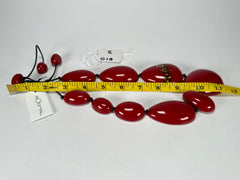 Sobral - Metalique Orlando "Elen" Red Resin Necklace ( 005411 )