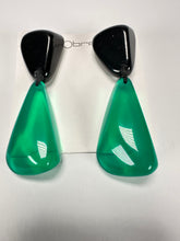 Sobral - Mix 2023 "Cusco" Black & Green Cristal Resin Earrings ( 005410 )