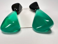 Sobral - Mix 2023 "Cusco" Black & Green Cristal Resin Earrings ( 005410 )