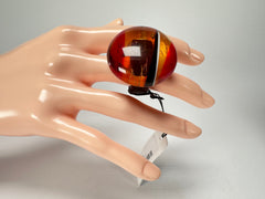 Sobral - Eco Amber "Onda" Resin Ring ( 005324 ) - Size UK M / US 6