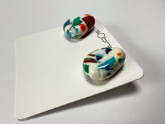 Sobral - Caillou Marfim "Nida" Resin Earrings ( 005306 )