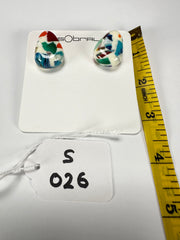 Sobral - Caillou Marfim "Nida" Resin Earrings ( 005306 )