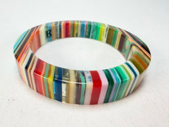 R Sobral - Liquorice Pop Art Solid Retro Resin Bangle ( * Rare * )