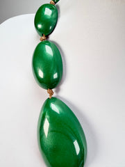 Sobral - Metalique Orlando "Elen" Green Resin Necklace ( 005411 )