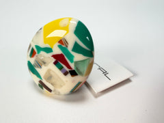 Sobral - Caillou Marfim "Poesia" Resin Ring ( 003597 ) - Size UK S / US 9