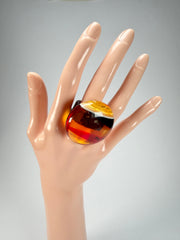 Sobral - Eco Amber "Onda" Resin Ring ( 005324 ) - Size UK N / US 6.5