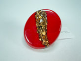 Sobral - Metalique "Munique" Orlando Red Resin Ring ( 005145 ) - Size UK N / 7 US