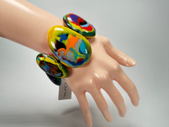 Sobral - Multi-Colour "Wassily" Elasticated Resin Bracelet ( 003716 )