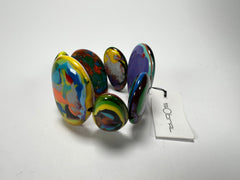 Sobral - Multi-Colour "Wassily" Elasticated Resin Bracelet ( 003716 )