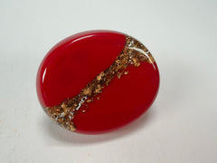 Sobral - Metalique "Munique" Orlando Red Resin Ring ( 005145 ) - Size UK N / 7 US