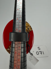 Sobral - Metalique "Munique" Orlando Red Resin Ring ( 005145 ) - Size UK N / 7 US