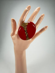 Sobral - Metalique "Munique" Orlando Red Resin Ring ( 005145 ) - Size UK N / 7 US