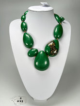 Sobral - Metalique Orlando "Elen" Green Resin Necklace ( 005411 )